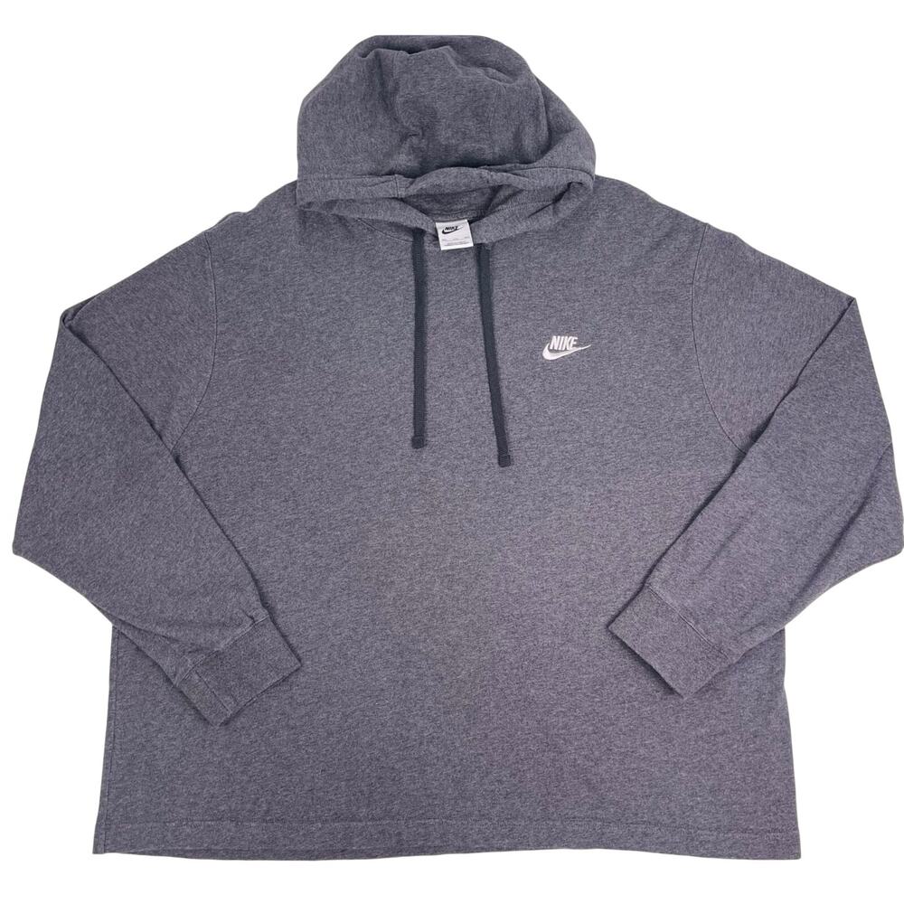 Nike Sweatshirt Adult XXL Gray Hoodie Jersey Sweater Pullover Swoosh Mens - Picture 1 of 6